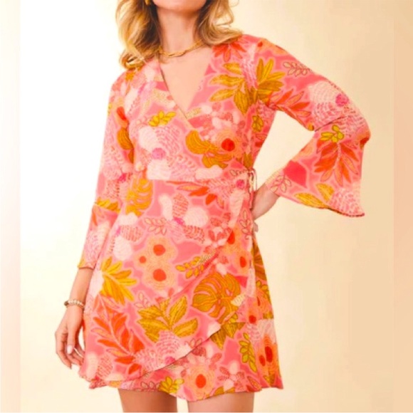 NWT Spartina 449 Callawassie Flowers Rosalee Wrap Dress XL - Picture 1 of 15